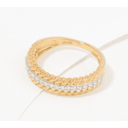 Affinity Sterling Silver Gold Clad Rope Band Ring, Size 7