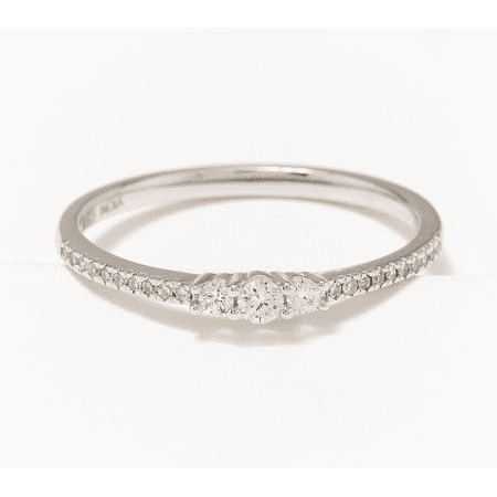 Affinity Sterling Silver Triple Stone Stacking Ring, Size 10