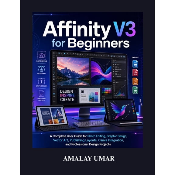 Affinity V3 for Beginners: A Complete User Guide for Photo Editing, Graphic Design, Vector Art, Publishing Layouts, Canv, (Paperback)