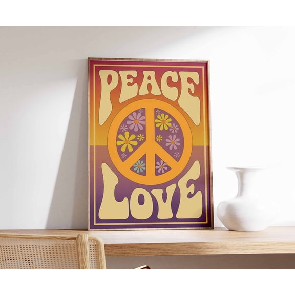 Affirmation 70s Retro Boho Hippie Spiritual Psychedelic Groovy Wall Art, Unframed Paper Poster 8x10in