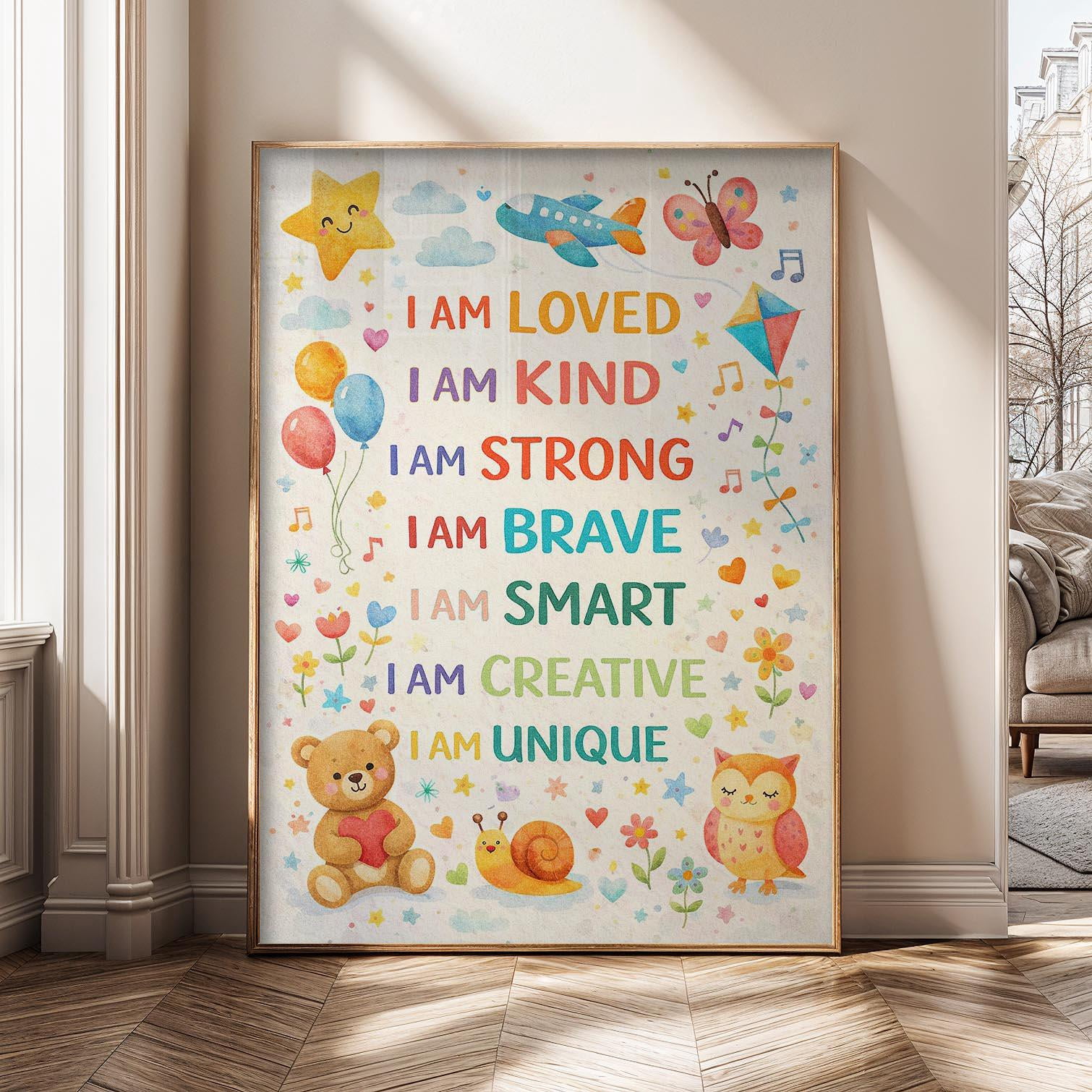 Affirmation I Am Loved Kind Children Motivation Room Art Sh211B ...