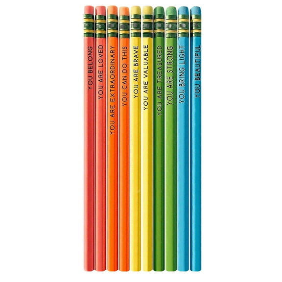 Affirmation Pencil Set Colorful Encourage Copywriting Pencil Set Positive Energy Copywriting 10 Pencils