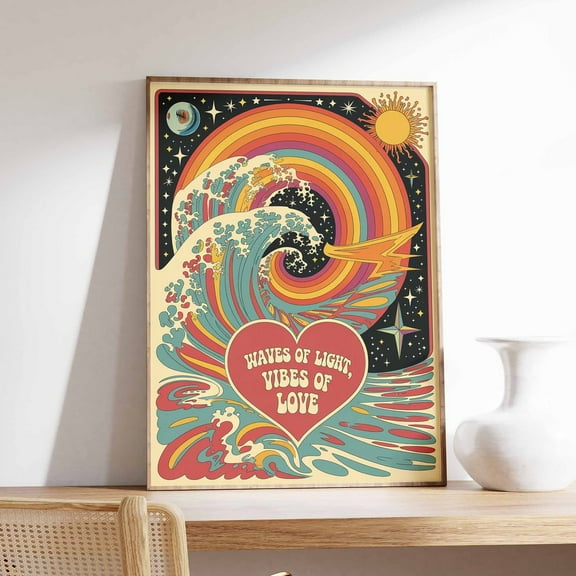 Affirmation Poster, 70S Poster, Retro Wall Art, Boho Wall Art, Hippie Print, Spiritual Poster, Vintage Poster, Psychedelic Decor, Groovy Art Wall Art, Modern Wall Decor, 16x24 UNFRAMED