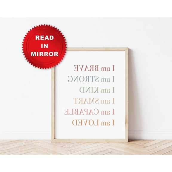 Affirmation READ IN MIRROR Positive Affirmation Reversed Words Mirror Message Self Care Gift Affirmation