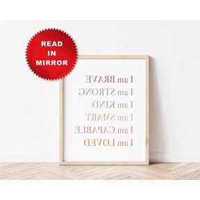 Affirmation READ IN MIRROR Positive Affirmation Reversed Words Mirror Message Self Care Gift Affirmation