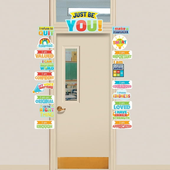 Affirmation Station Cardstock Classroom Door Decorating Kit - 19 Pieces