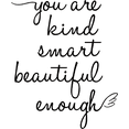 thumbnail image 1 of Affirmation Stickers You are Kind Smart Beautiful Enough, Mirror Wall Decor for Bathroom, Vinyl Peel and Stick Wall Decals for Home Decor Living Room Bedroom Girl Home Decoration (White), 1 of 8