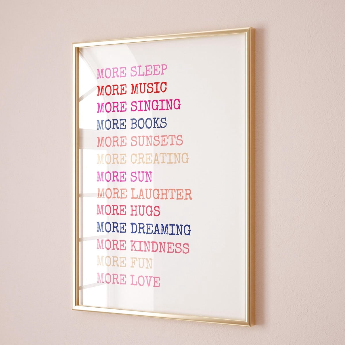 Affirmation Wall Art Inspirational Quotes Pink Kids Room Poster Cute ...