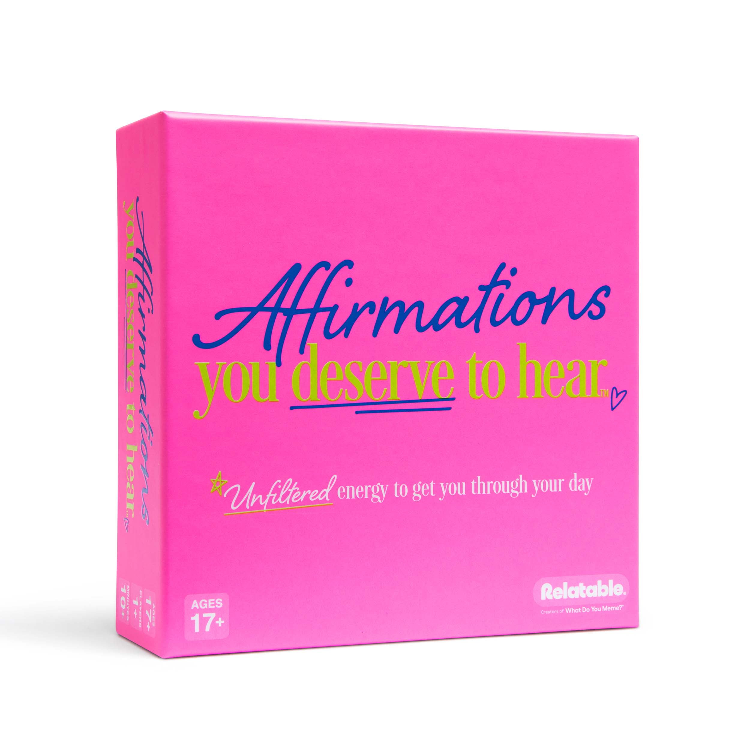 Affirmations You Deserve to Hear by Relatable, 100 Daily Affirmation Cards, Gifts for Women