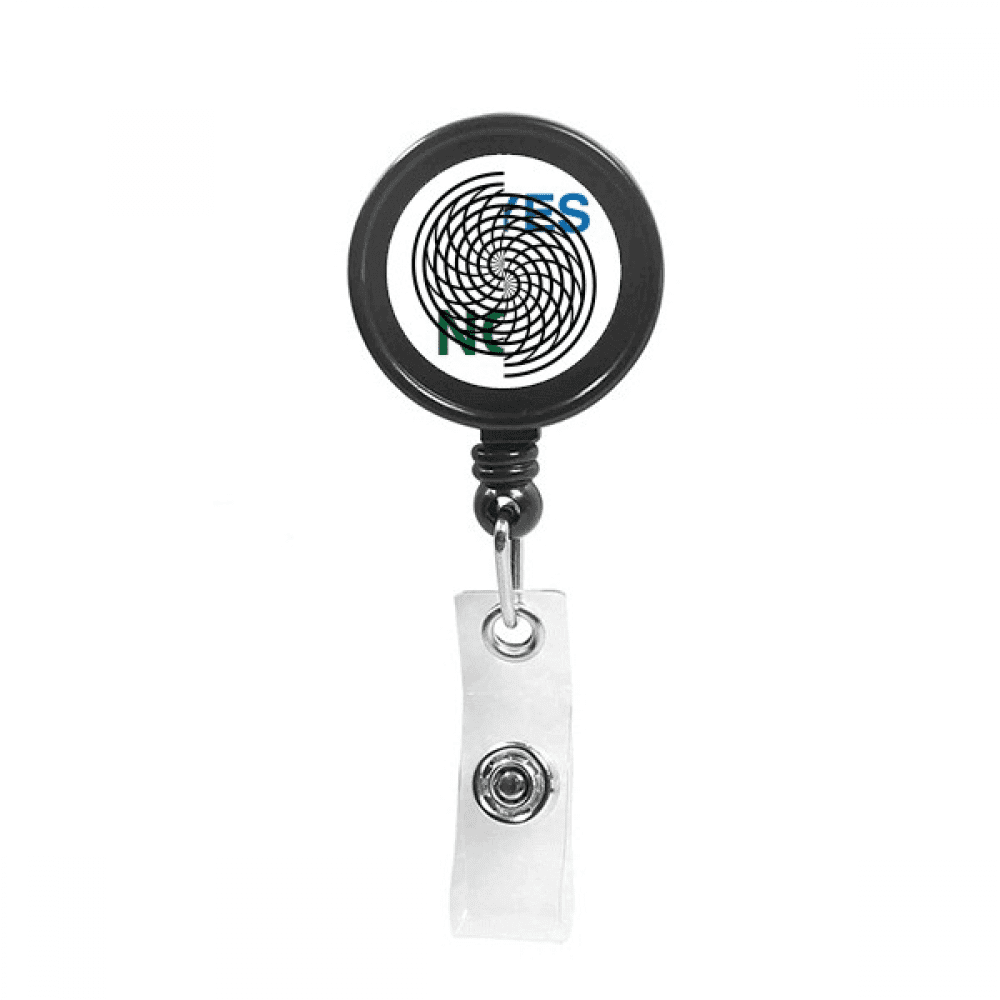 Affirmative Negative Circle Line Retractable Keychain Badge Holder ID Badge