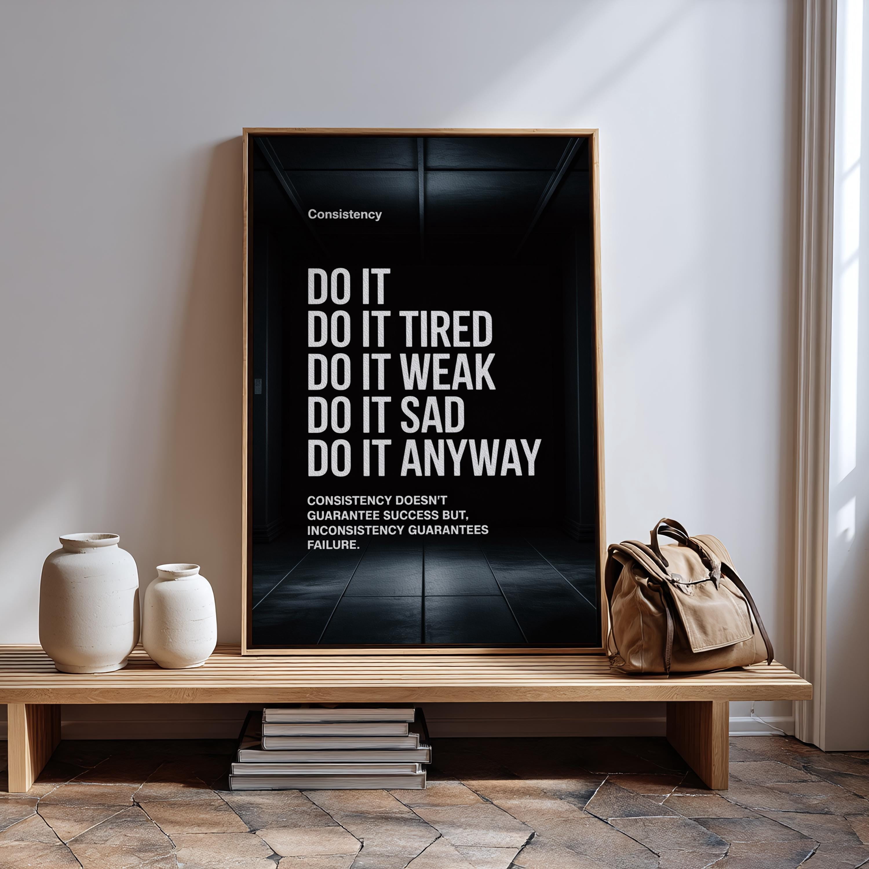 Affixzi Consistency Motivational Wall Art, Inspirational Quote Poster ...