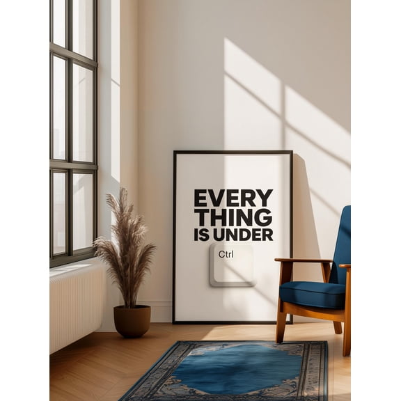 Affixzi Office Poster, Everything Is Under Control Print, Nerdy Computer Wall Art, Tech Geek Office Decor, Programmer Workspace Gift, Unframed Paper Poster 12x18in