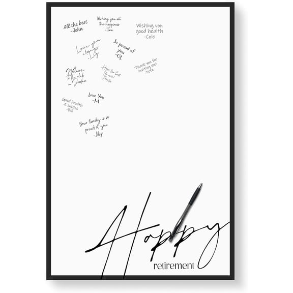 Affixzi Retirement Signature Board for Party, Guest Book, Signing Board, Card Alternative, Party Supplies, Big, Unframed Paper Poster 8x12in