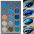 thumbnail image 1 of Afflano Blue Eyeshadow Palette Highly Pigmented, Professional Long Lasting Space-Blue Eye Shadow Palette Matte Shimmer Glitter, Blendable Waterproof Nude Silver Grey Metallic Blue Eyes Makeup Pallet, 1 of 9