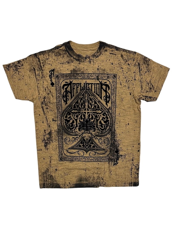 Clothing Men's T-Shirt High Stakes Felt Graphic Wood Dip Dye Tee (Medium, Wood Thrush)