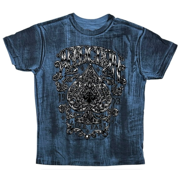 Clothing Men's T-Shirt Polaris Felt Graphic Blue/Black Dip Dye Tee (Medium, Aegean Blue)