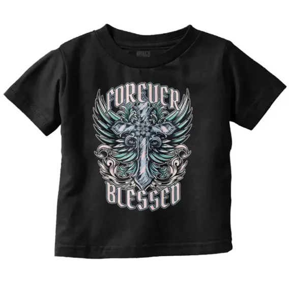 Affliction Forever Blessed Cross With Wings Toddler T Shirt TODDLER SHORT SLEEVE TEE BELLA CANVAS 3001T
