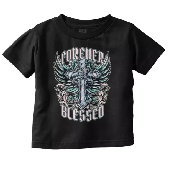 Affliction Forever Blessed Cross With Wings Toddler T Shirt TODDLER SHORT SLEEVE TEE BELLA CANVAS 3001T