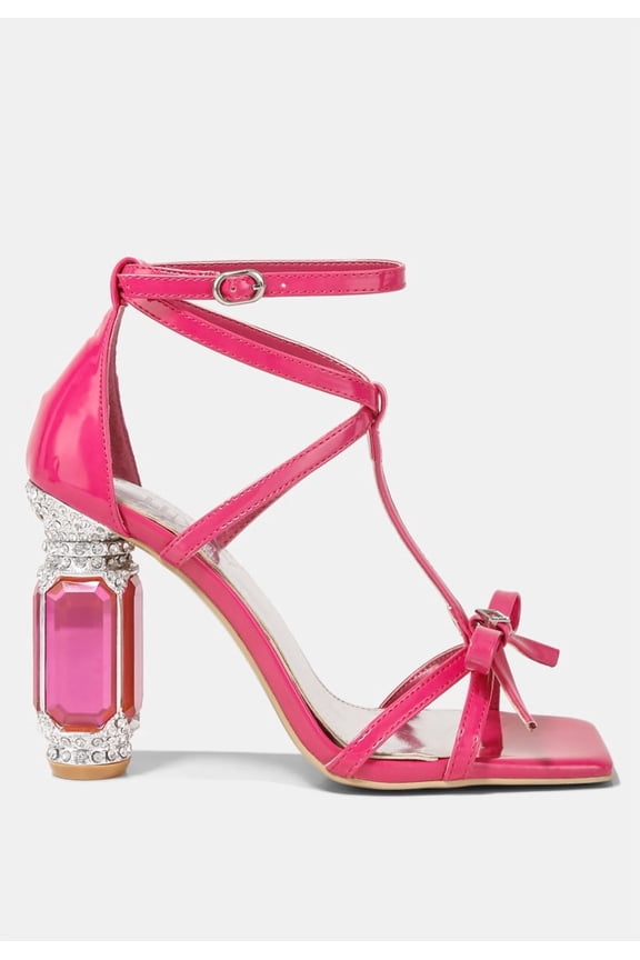 Barbie Fantasy Open Square Toe Diamante Bow Sandals