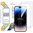 thumbnail image 1 of Afflux 3-Pack iPhone 14 Pro Glass Screen Protector, Real Tempered Glass, 100% Clear, Shatterproof, Rounder Edges, In Hard Retail Box [Designed for iPhone 14 Pro], 1 of 5
