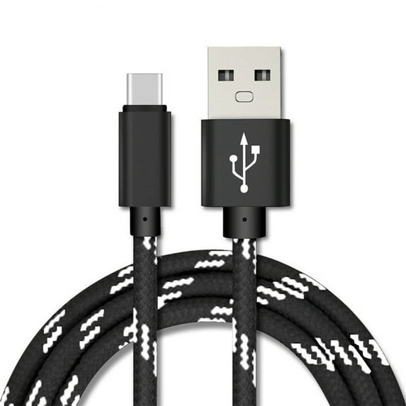 3FT USB Type C Cable, Fast Charger, AFFLUX USB-A to USB-C Charging Cord, Nylon Braided, Compatible with Samsung Galaxy S23, S22, S21, S20, S10, S9, S8, Note20 10 9 8, Universal USB-C Charger, Black