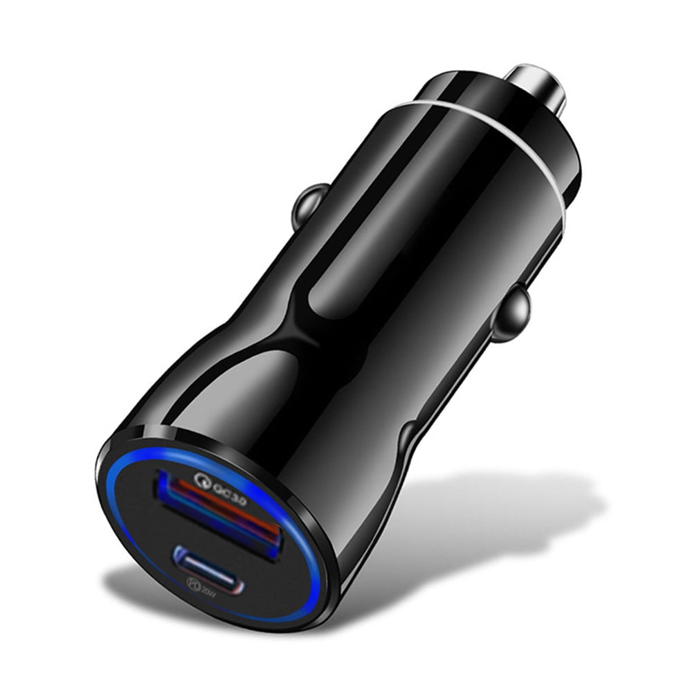 Afflux Dual USB PD Fast Car Charger Adapter, USB-C (Type-C) and USB-A Qc3.0 Quick Charge 3.0 Rapid Fast Charging Car Adapter for iPhone 13, 13 Pro Max