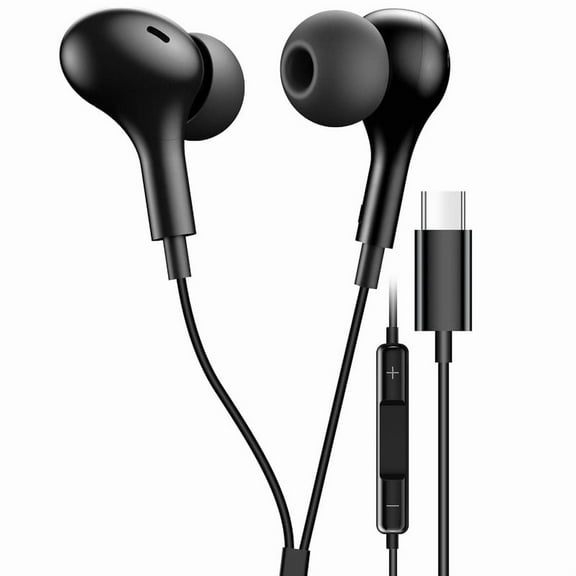 Afflux Type C Wired Headphones USB-C Earbuds Earphones Compatible with iPhone 16 Pro Max / 16 Pro / 16 Plus / for Samsung Galaxy S24/S23/S22/S21 Ultra, Google Pixel 8/7/6/6a, Black