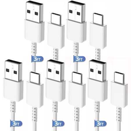 Afflux (5 Pack) USB-A to USB-C Fast Charger Type C Charging Cord Cable Compatible with iPhone 17 / 16 / 15 Pro Max Plus Air, Samsung Galaxy S25 S24 S23 S22 Ultra, iPad Pro, Universal (3ft, White) price history and forecast - Afflux 038x5-Var-AFF
