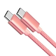 Afflux USB-C PD Fast Charger Type C Charging Cable for Samsung Galaxy S24 S23 S22 S21 Ultra Plus, Compatible with iPhone 15 / 16 Pro Max Plus, iPad Pro, Universal for USB-C devices 6ft, Pink