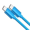 thumbnail image 1 of Afflux USB-C to USB-C PD Fast Charger Cable Data Sync Braided Cord Compatible with iPhone 16 /15 Pro Max Plus / Samsung Galaxy S24 S23 S22 Ultra / iPad Pro / Universal Type-c (10ft, Blue), 1 of 5