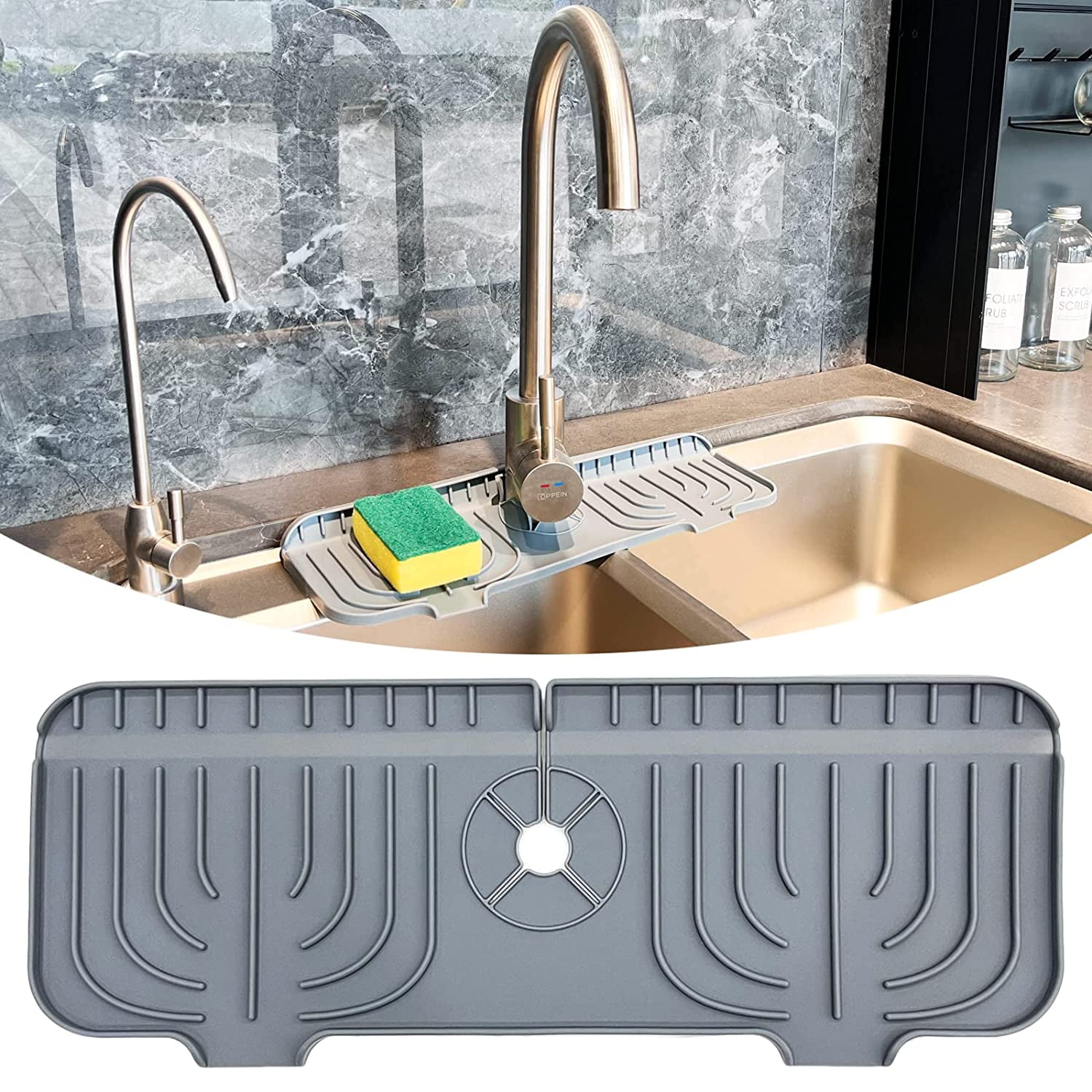 Affogato Drip Catcher Silicone Mat for Faucet Handle,Sink Splash Guard ...