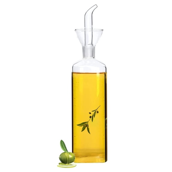 Affogato Oil Dispenser with Spout , Olive Oil Vinegar Glass Bottle for Kitchen and BBQ 25oz(750ml)