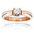 thumbnail image 1 of Affordable 14K Round Natural 0.2 Ctw Diamond Solitaire Engagement Ring For Cheap (Rose Gold Size 6.5), 1 of 3