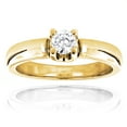 thumbnail image 1 of Affordable 14K Round Natural 0.2 Ctw Diamond Solitaire Engagement Ring For Cheap (Yellow Gold Size 8.5), 1 of 3