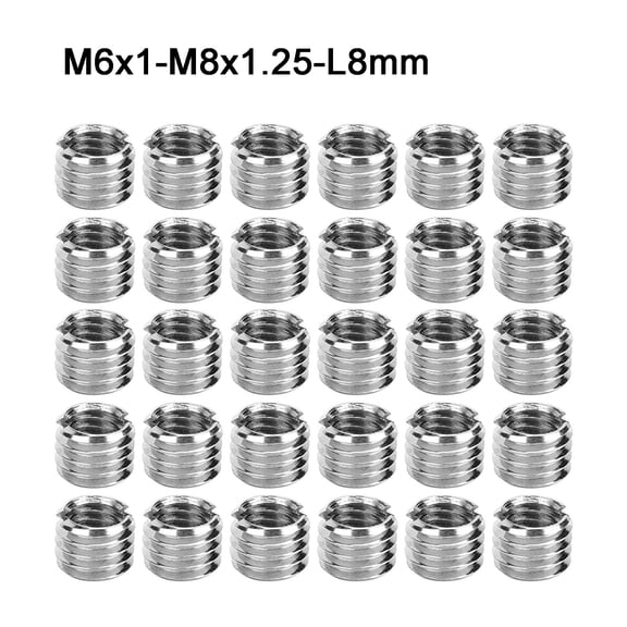 Affordable And Efficient Thread Repair Solution 30 Threaded Inserts For M6X1 0 Inner And M8X1 25 Outer Threads