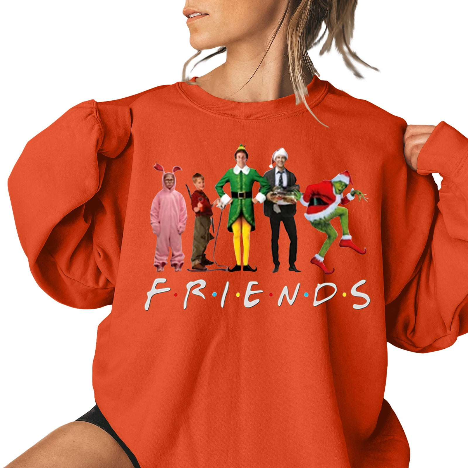 Affordable Christmas Friends Funko Pop Sweatshirt Funny Pullover Graphic Women s Fashion Daily Versatile Casual Crewneck Sweatshirts Daily Long Sleeve