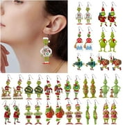 Affordable Christmas Gasue Grinch Christmas Decorations 1 Pair Cute Cartoon Grinch Earrings Gift for Women Girl Birthday/Valentine'S Day/Anniversary, Style-A