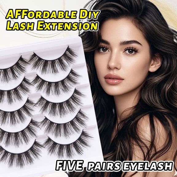 Affordable DIY Lash Extension  5 Pairs Natural Wispy False Eyelashes, Soft Lightweight Faux Mink Lashes for Daily & Glam Makeup