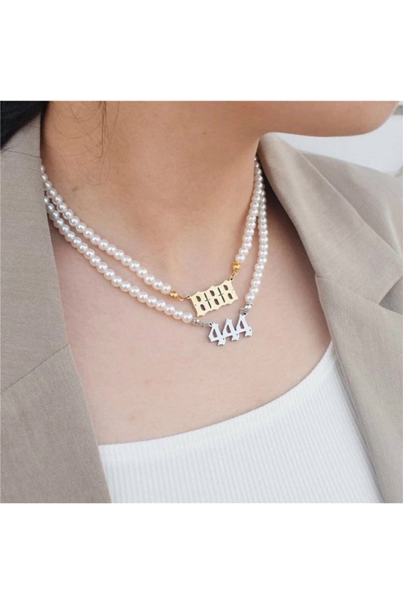 Affordable Luxury Stainless Steel Digital Pendant Necklace Simple