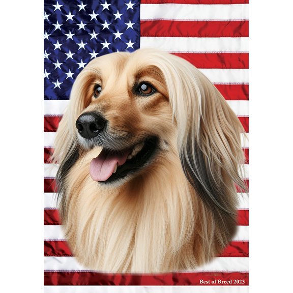 Afghan - Best of Breed All-American Patriotic III Garden Flags