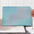 thumbnail image 1 of Afghan Cutting Board, Geometric Shapes with Triangles Rhombuses and Herringbone Zigzag Stripes, Decorative Tempered Glass Cutting and Serving Board, Large Size, Lilac and Pale Blue, by Ambesonne, 1 of 5