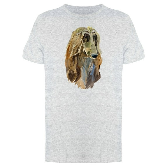 Afghan Dog Head Painting T-Shirt Men -Image by Shutterstock, Male XX-Large