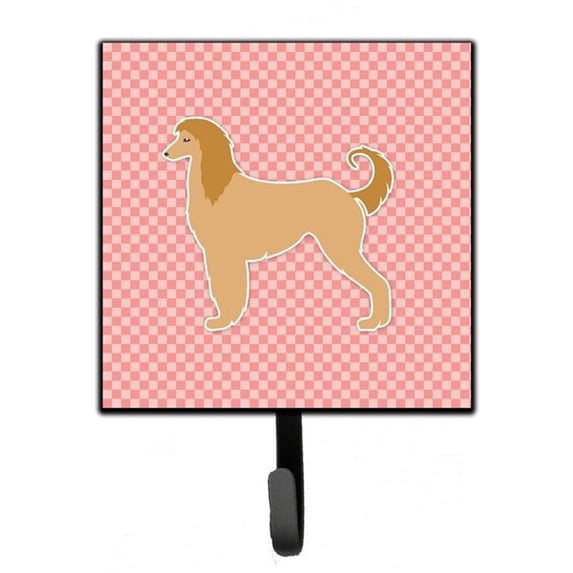 Afghan Hound Checkerboard Pink Leash or Key Holder