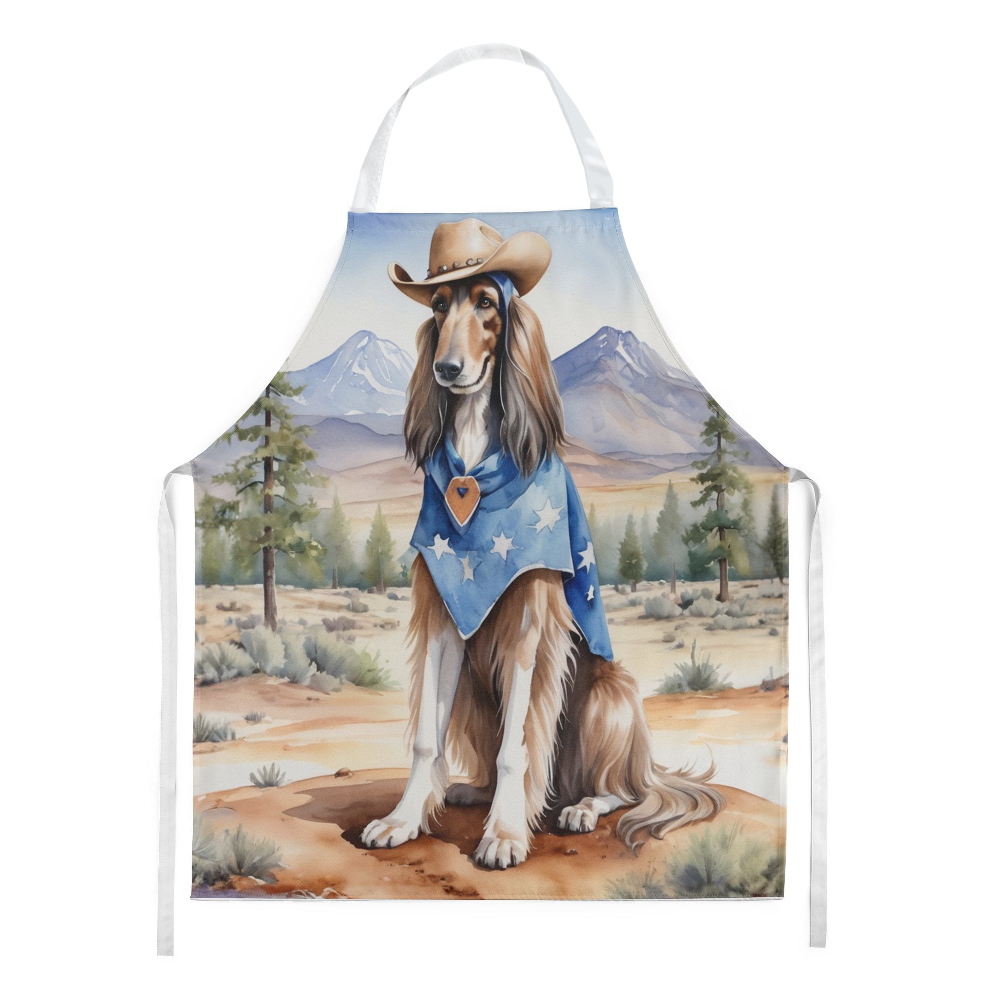 Afghan Hound Cowboy Welcome  Apron 27 in x 30 in