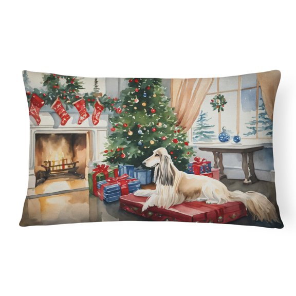 Afghan Hound Cozy Christmas Throw Pillow 12 in x 16 in