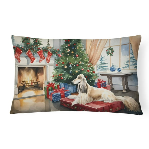 Afghan Hound Cozy Christmas Throw Pillow 12 in x 16 in