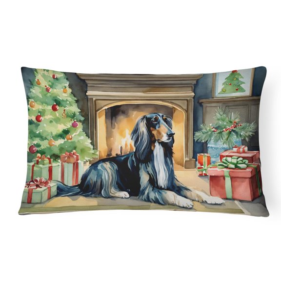 Afghan Hound Cozy Christmas Throw Pillow 12 in x 16 in