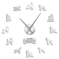 thumbnail image 1 of Afghan Hound Dog Breed Acrylic Wall Art Stickers Clock Puppy Doggie Pet Store Decorative DIY Wall Clock Mute Wall Hanging Watch(Silver,47inch), 1 of 9