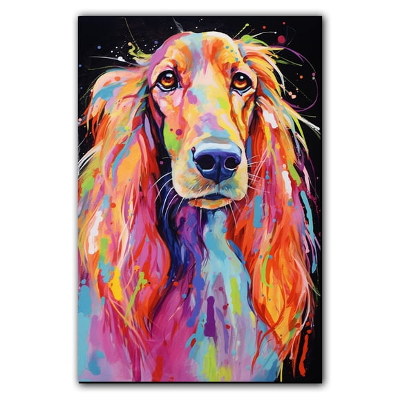 Afghan Hound Dog Gift - Art Bedroom - Graffiti Dog Wall Art For Living Room Large Size Modern Home Wall Decor Abstract Canvas Wall Art Ready to Hang Size 11''x17'', 24''x36''