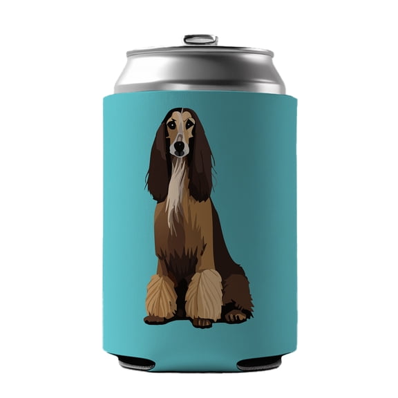 Afghan Hound Dog Sitting Drink Beer Soda Insulated Sleeve Holder Can Cooler Hugger